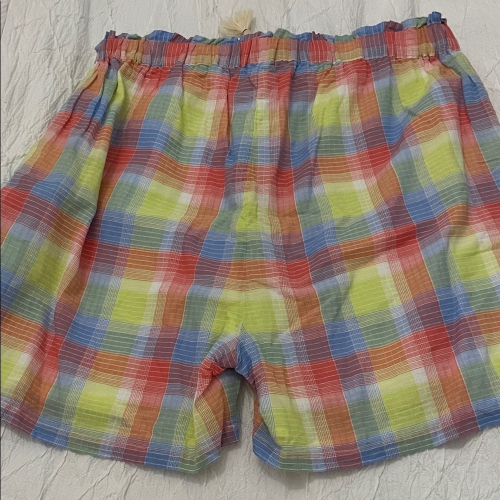 Johnny Was Workshop Delacey Paperbag Plaid Women's Shorts Small NWT Retail $108 - Picture 9 of 12
